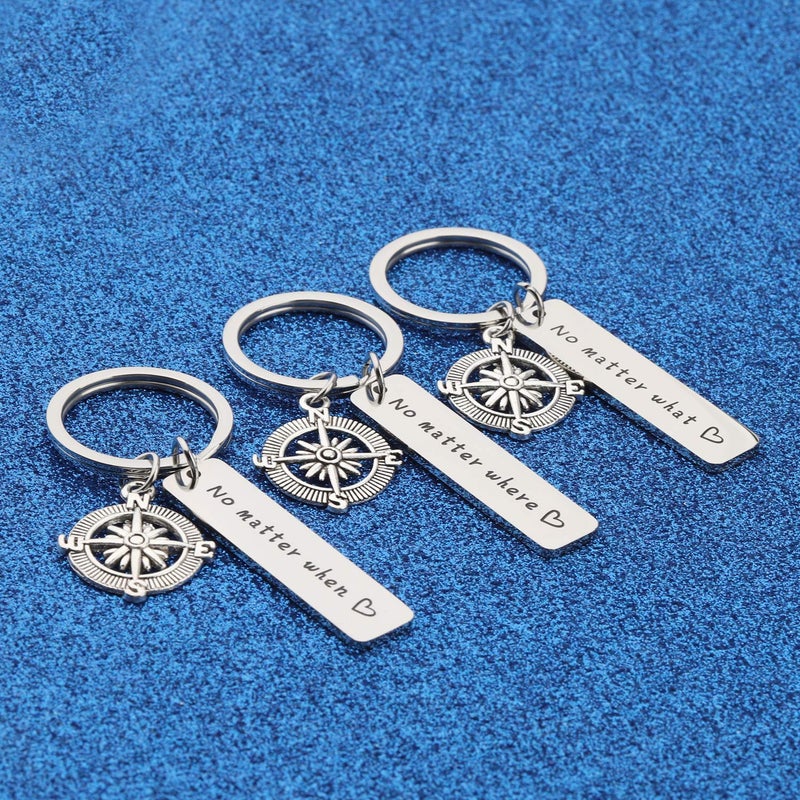 WUSUANED No Matter What Where When Compass Best Friend Keychain Set Long Distance Friendship Gift For Sister Best Friends - Image 3
